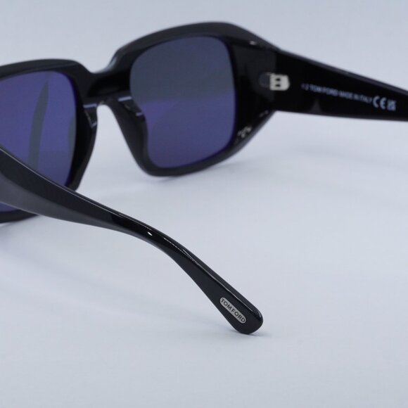 Tom Ford Ryder-02 FT1035-N 01A Sunglasses Black Square Frame, Smoke Lenses - Picture 7 of 12